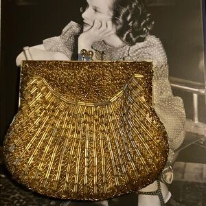 Beautiful, Vintage, gold, beaded purse.